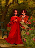 Raquel and Roman in the Garden Print