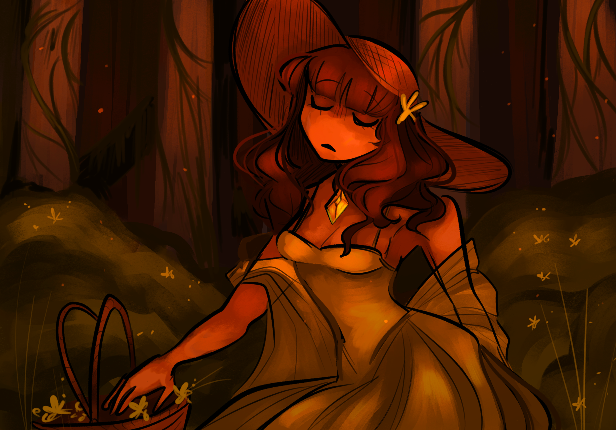 Mina In The Garden Print