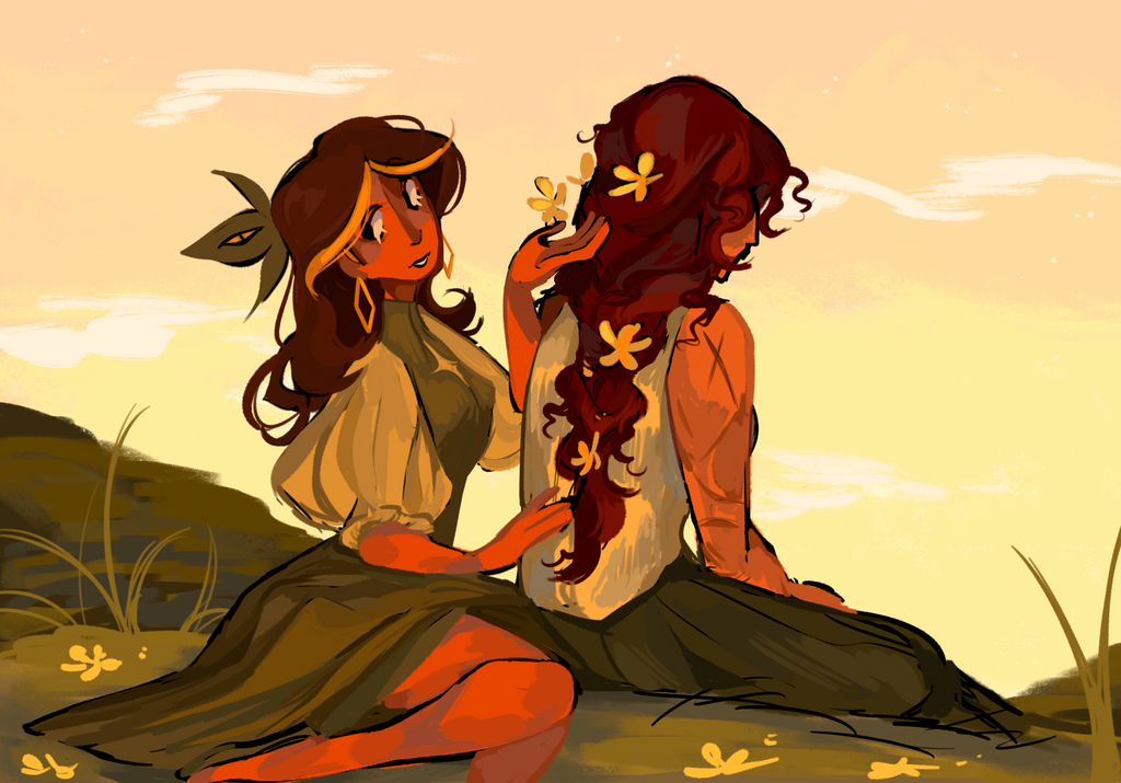Dahlia and Harmonia Print