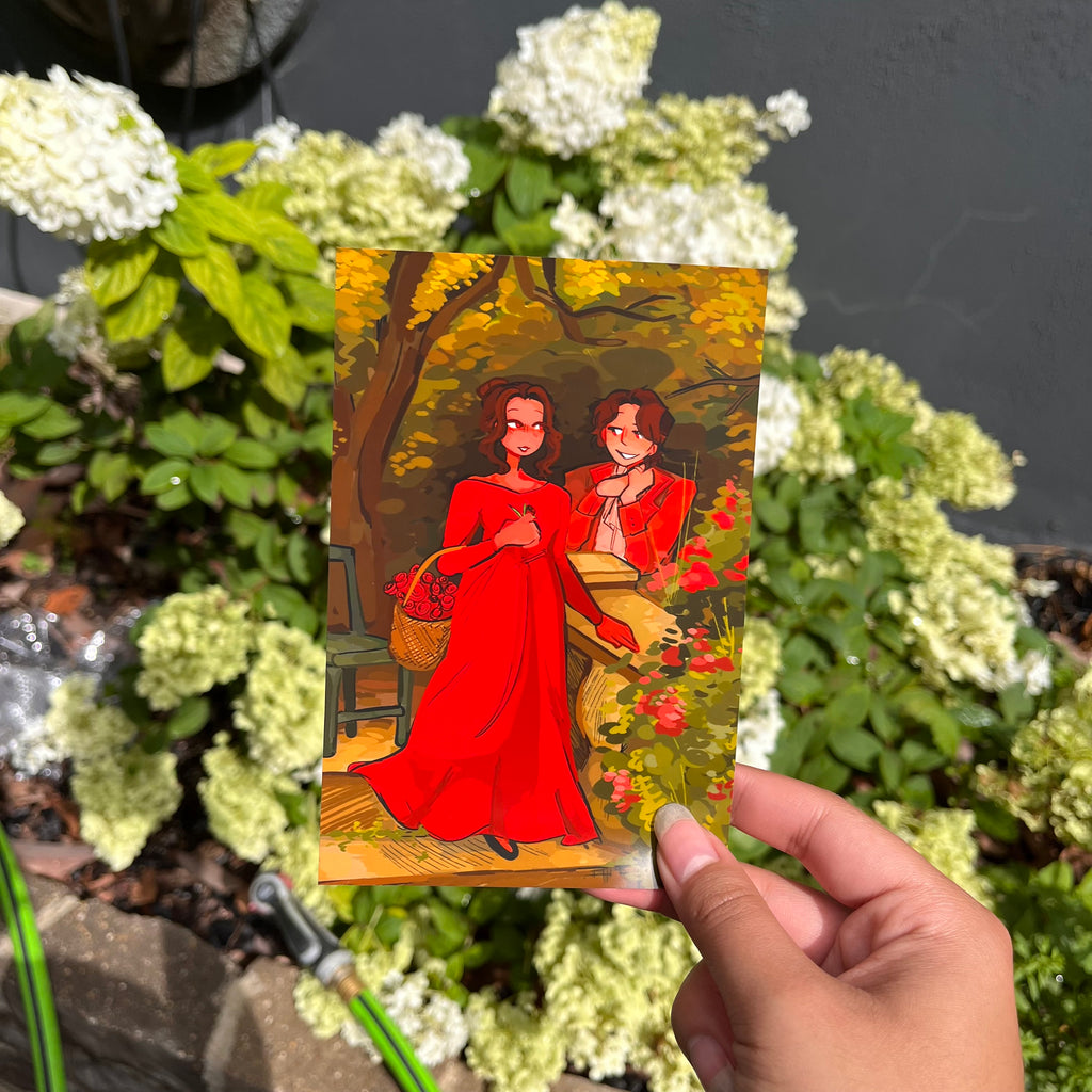 Raquel and Roman in the Garden Print