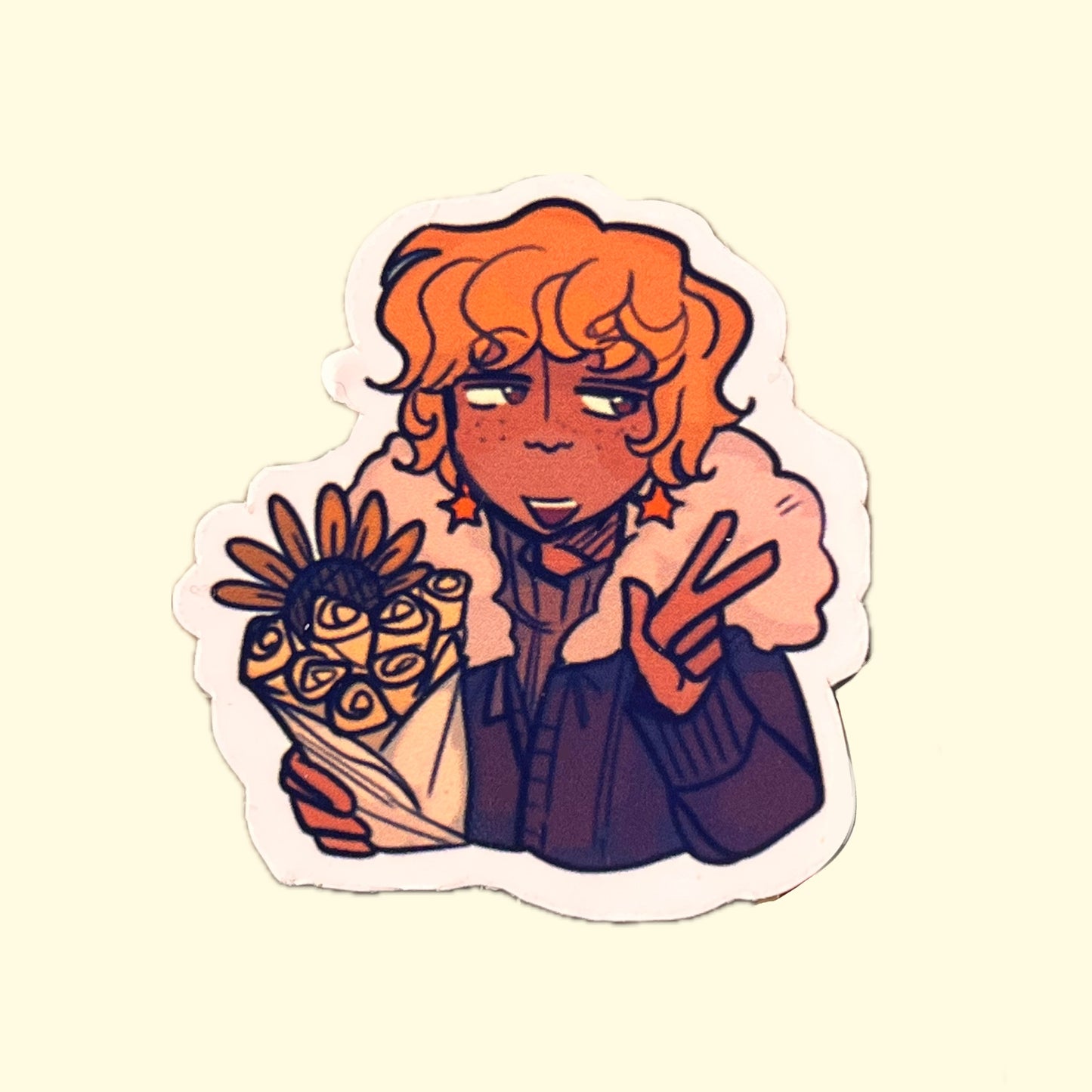 Gabriel With Flowers Sticker