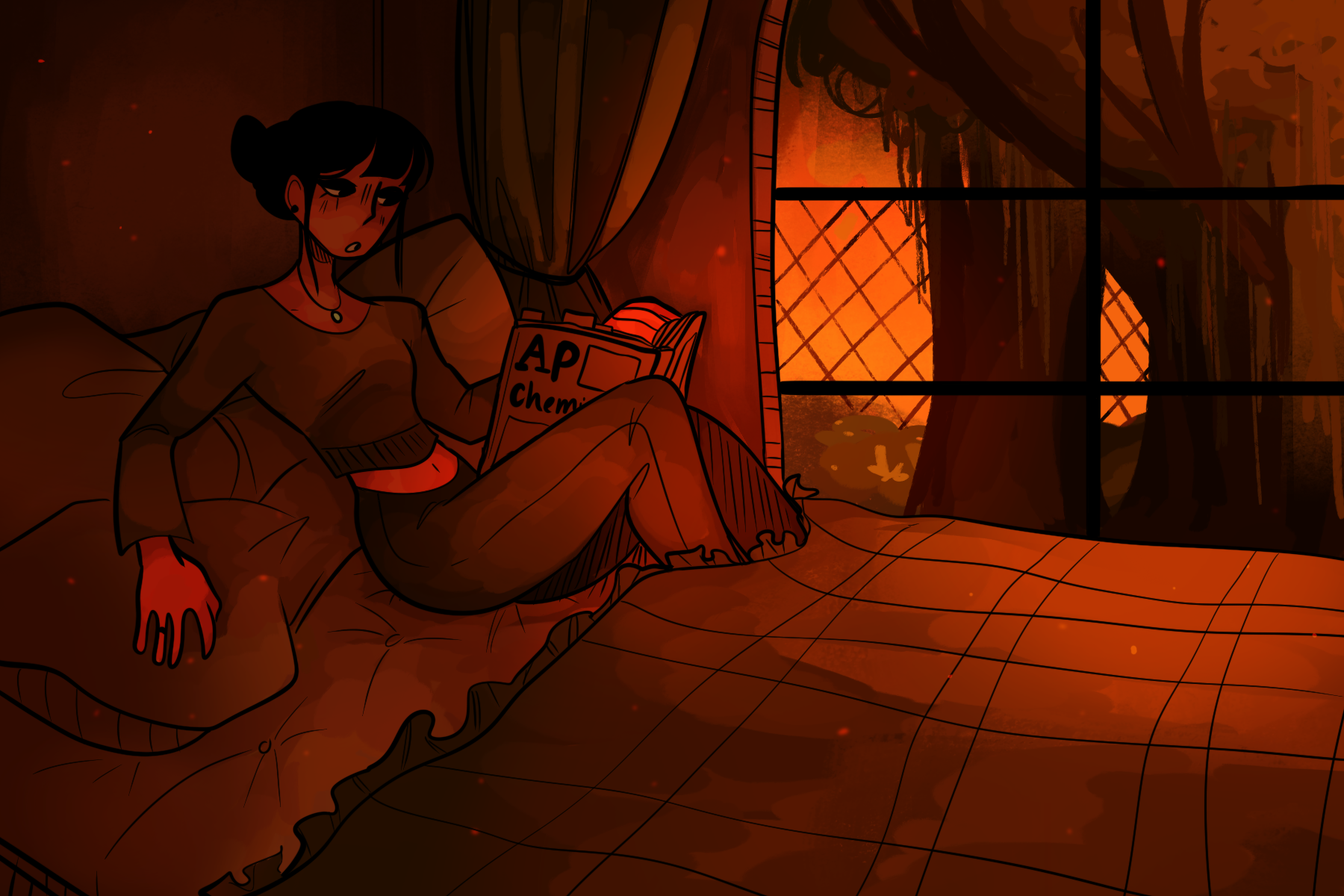Melanie Studying Print